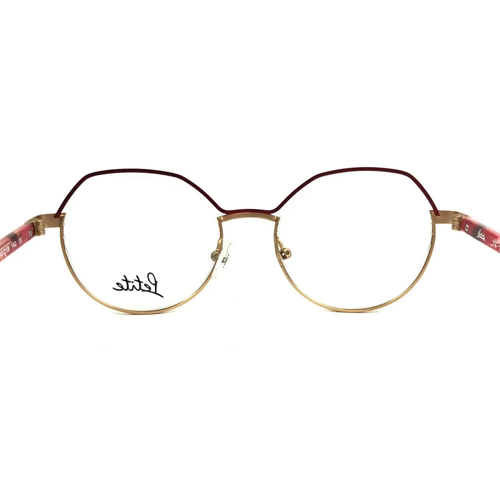 J. F. Rey Petite Eyeglasses Frames PM068 3555 Red Gold Semi Rimmed 46-18-140